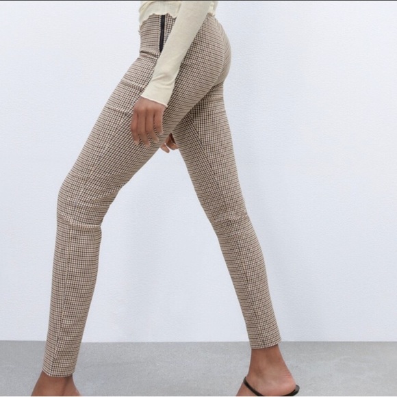 Zara Checkered High Rise Leggings - Picture 3 of 7